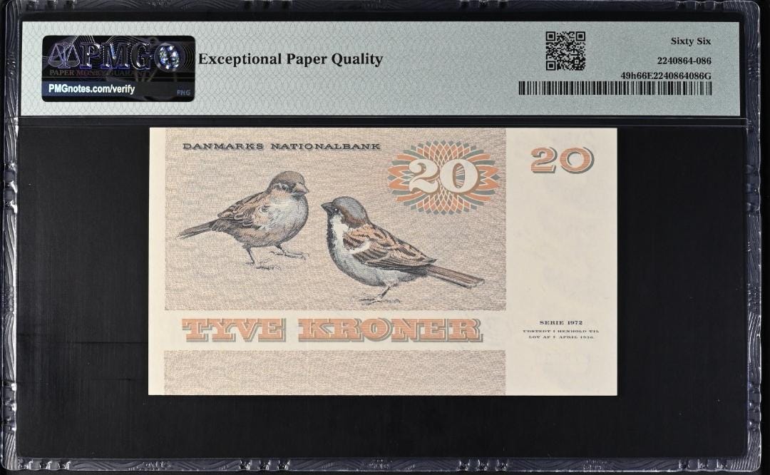 20 Kroner 1988 Denmark Pick 49h PMG 66 EPQ UNC