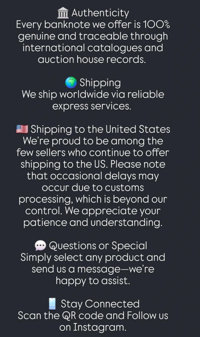 50 Rials 1934 (1313 Persian) Pahlavi banknote Extremely rare Fine (F) quality (in native condition)