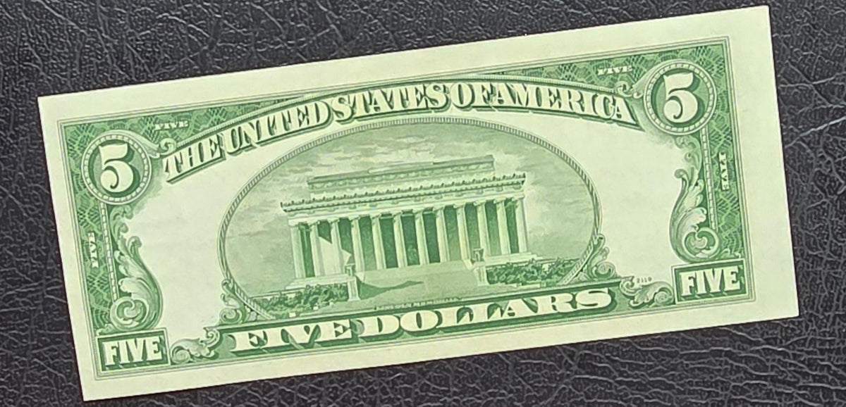Five 5 Dollars 1953 Red Seal A Block United States USA GEM Uncirculated UNC