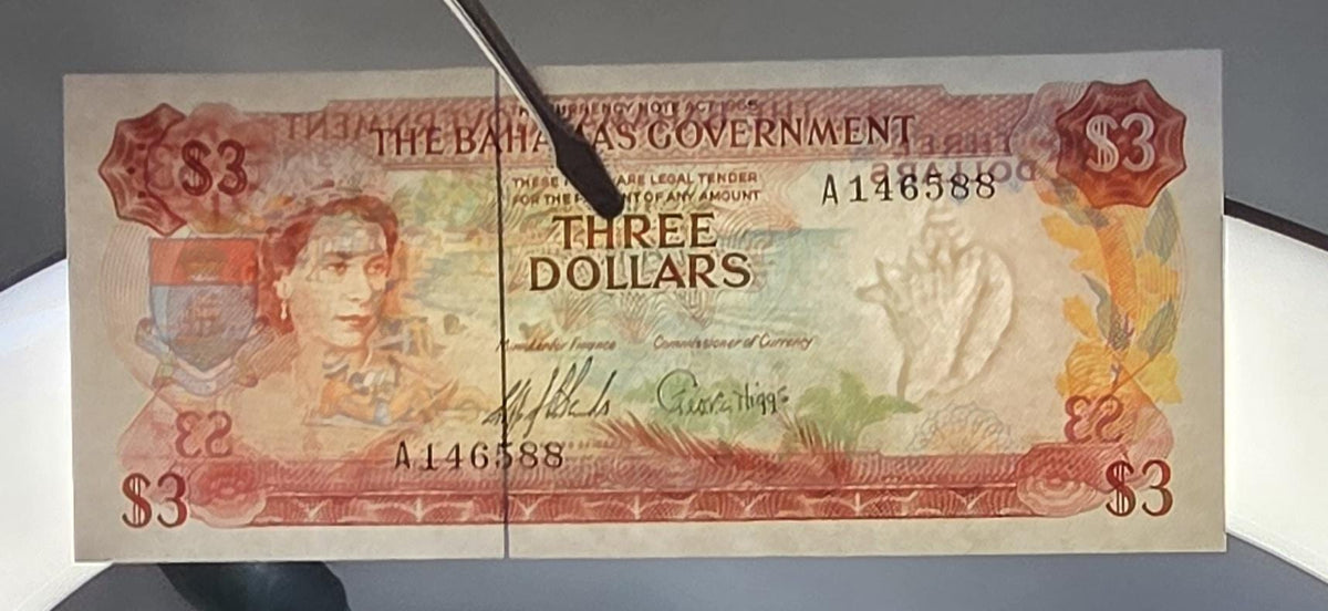 Three 3 Dollars 1965 Bahamas British Colony Gem Uncirculated UNC