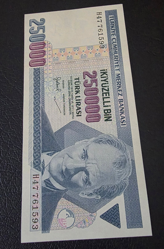 Turkey Türkiye 250,000 Lira 1998 7th Emission Uncirculated (UNC)