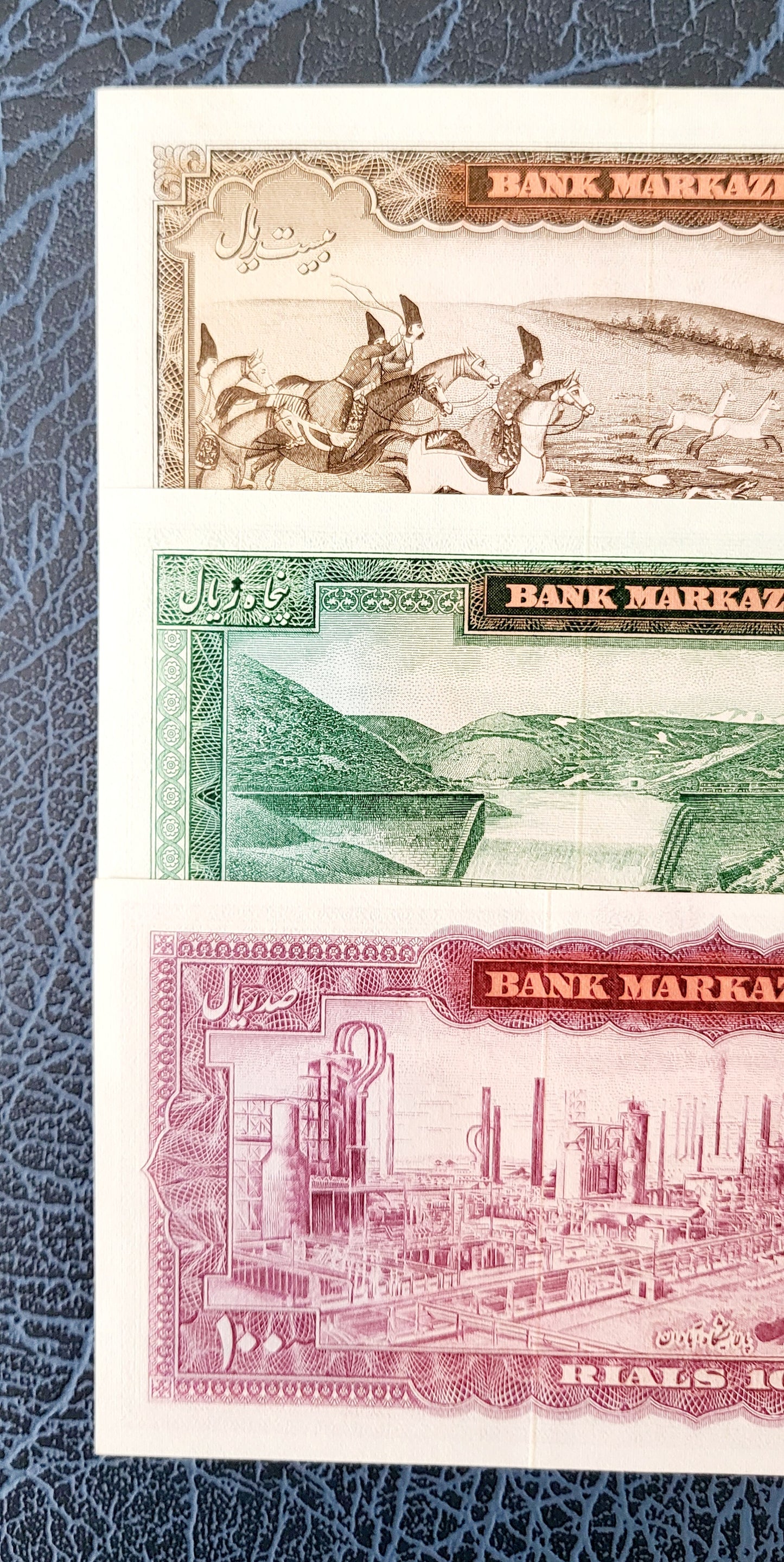 Set of 20, 50, and 100 Rials 1969 Pahlavi Shah Persian notes Uncirculated UNC Superb- Unique Gift set
