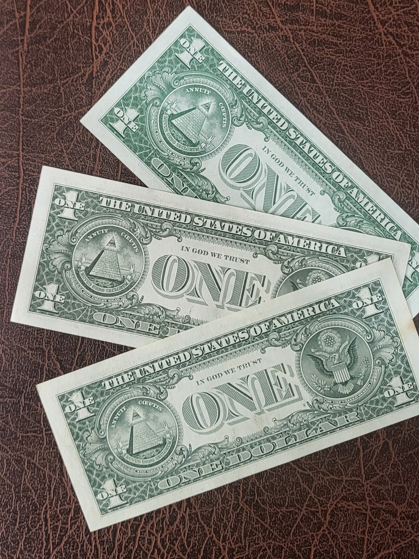 Set of one Dollar United States of America USA 1963, 1981 and 1995 UNC Uncirculated- see the description