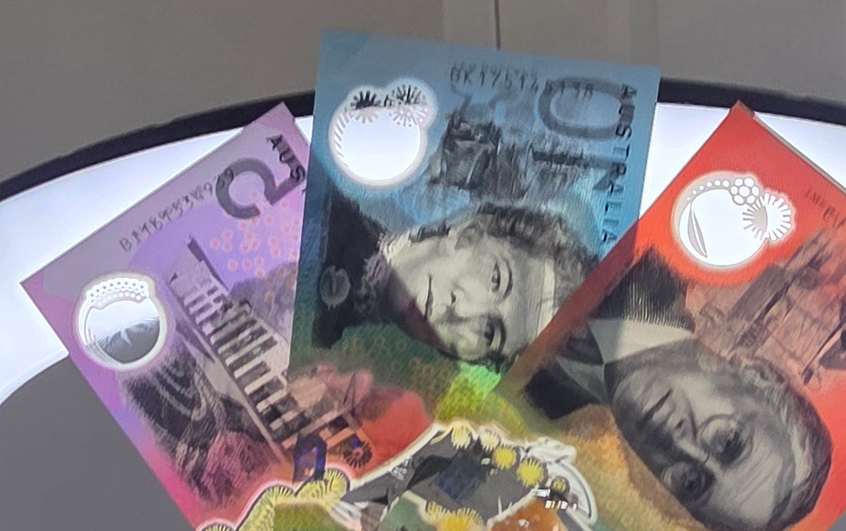 5, 10, and 20 Dollars Australia Polymer Gem Uncirculated UNC (Three notes)