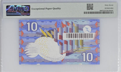 10 Gulden 1997 Netherlands P 99  PMG Grade 67 Uncirculated UNC