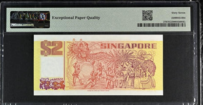 2 Dollars 1991 Singapore Pick P 27 PMG Grade 67 EPQ