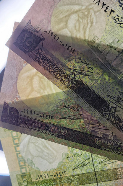 Set of 5, 10, 25, 50 and 100 Lira Syria 1990s Syrian Pounds Uncirculated UNC (5 banknotes) Rare