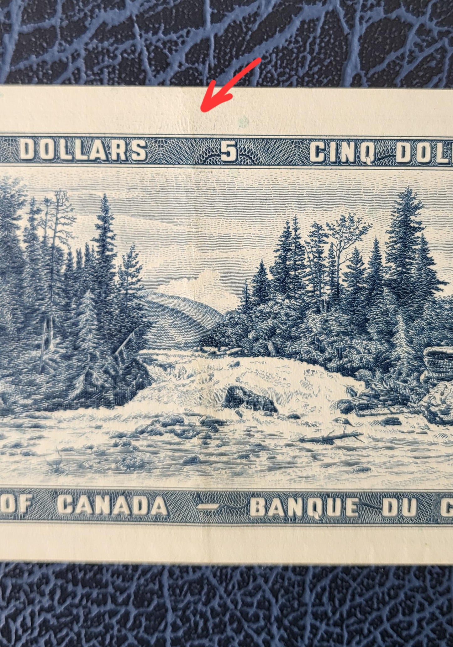 5 Dollars 1954 Canada About Uncirculated AUNC (middle Fold)
