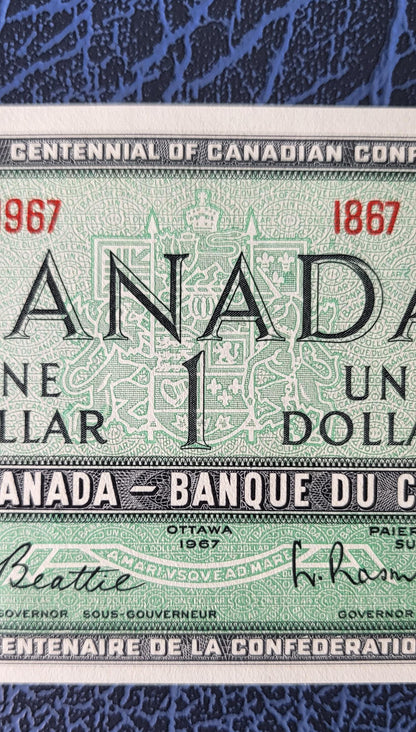 1 One Dollar 1967 Canada Commemorative Uncirculated Gem UNC