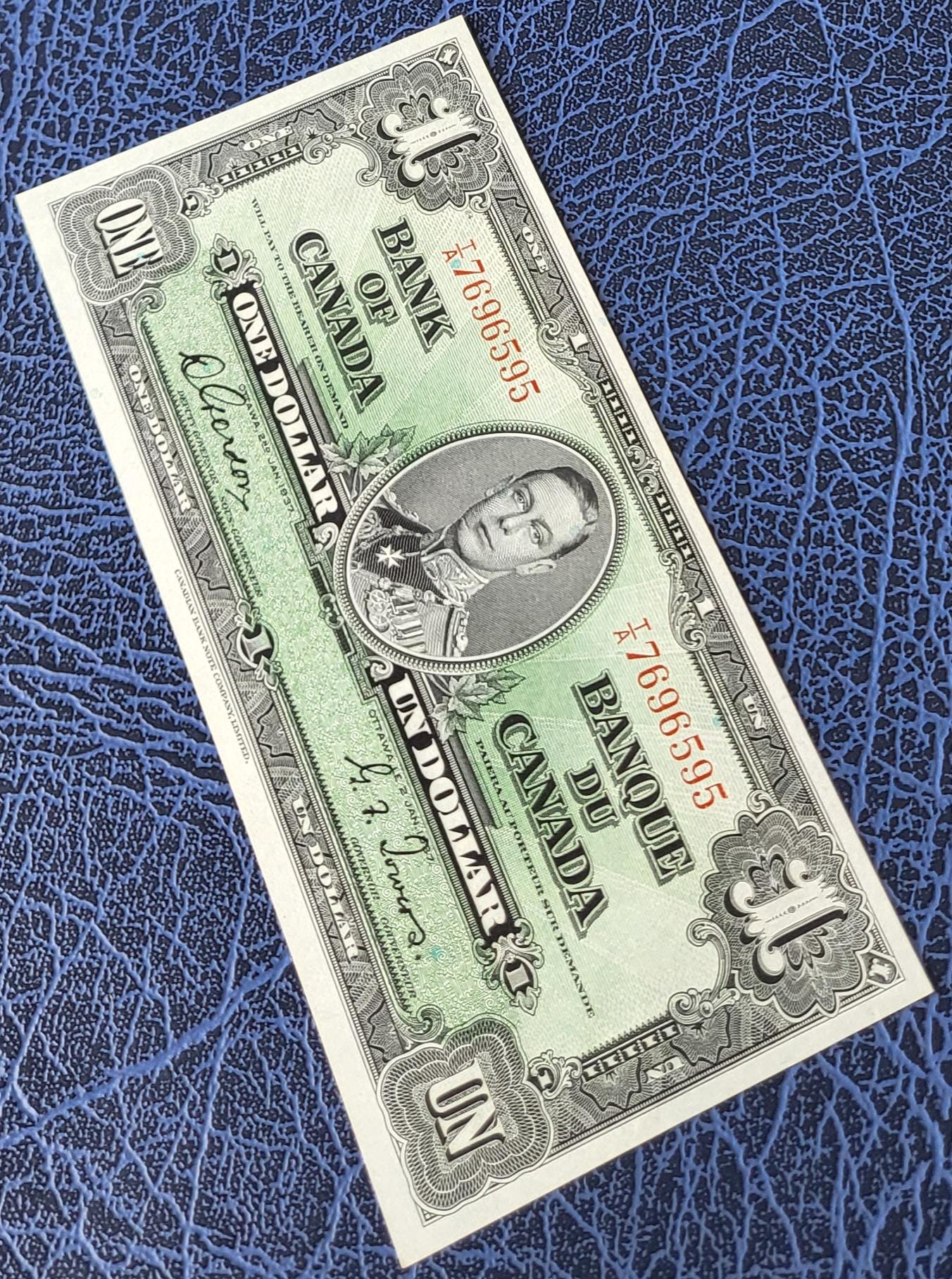 1 One Dollar 1937 Canada Uncirculated Gem UNC Gordon & Towers