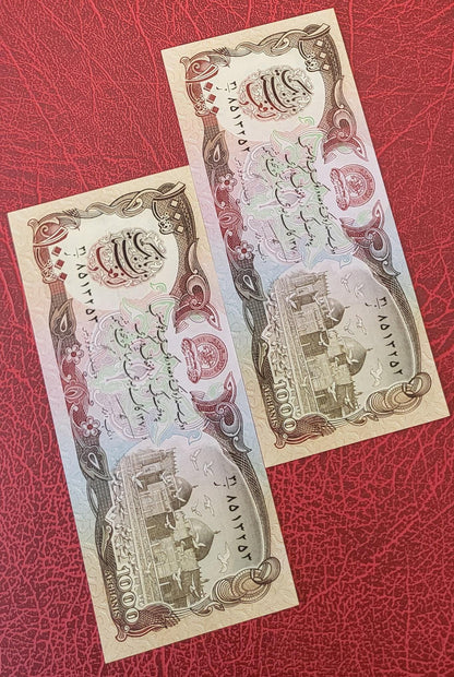 1000 Afghanis 1991 Afghanistan Uncirculated UNC Gem