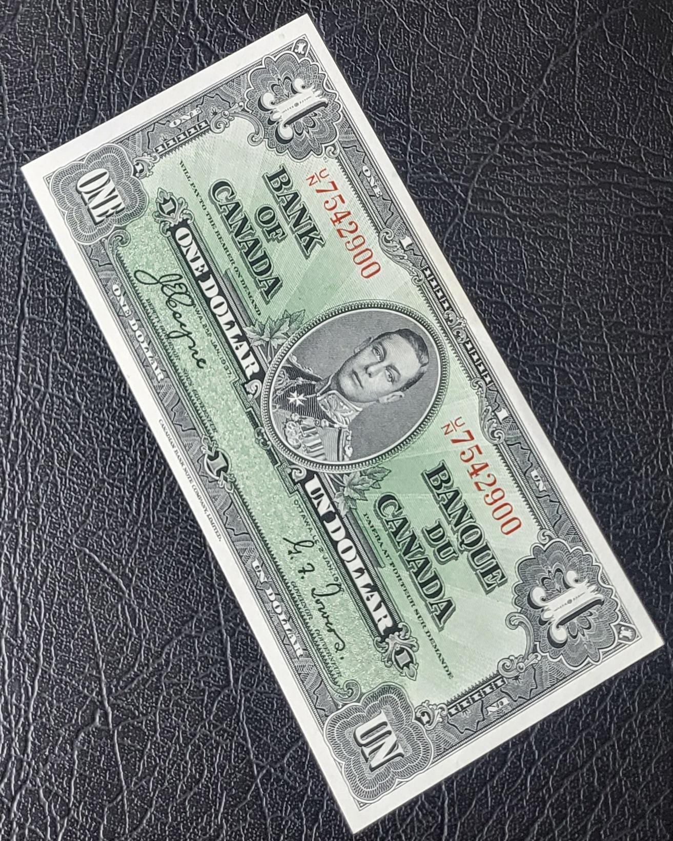 1 One Dollar 1937 Canada Uncirculated Gem UNC Coyne & Towers