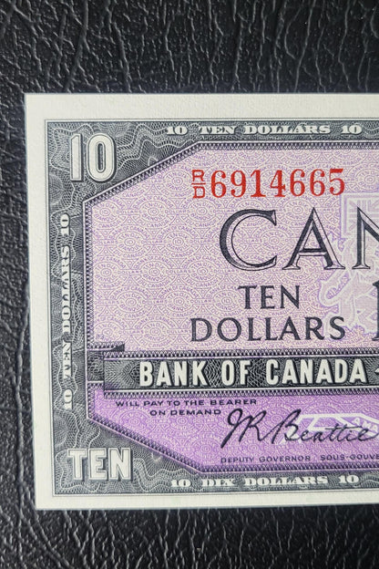 10 Dollars 1954 Canada Gem Uncirculated UNC Beattie Coyne (Rare in this quality)