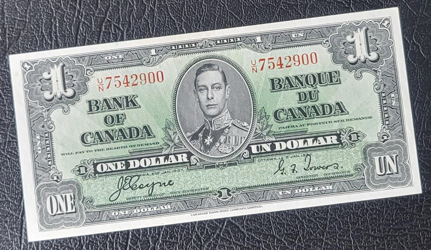 1 One Dollar 1937 Canada Uncirculated Gem UNC Coyne & Towers