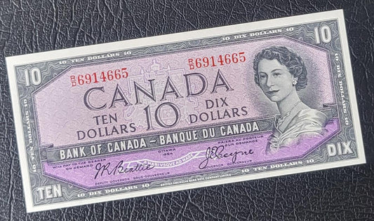 10 Dollars 1954 Canada Gem Uncirculated UNC Beattie Coyne (Rare in this quality)