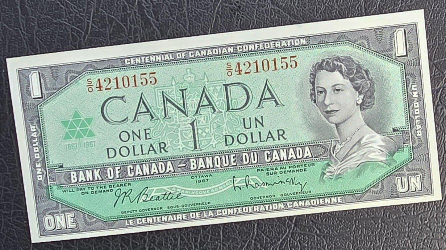 One Dollar 1967 Canada Gem Uncirculated UNC
