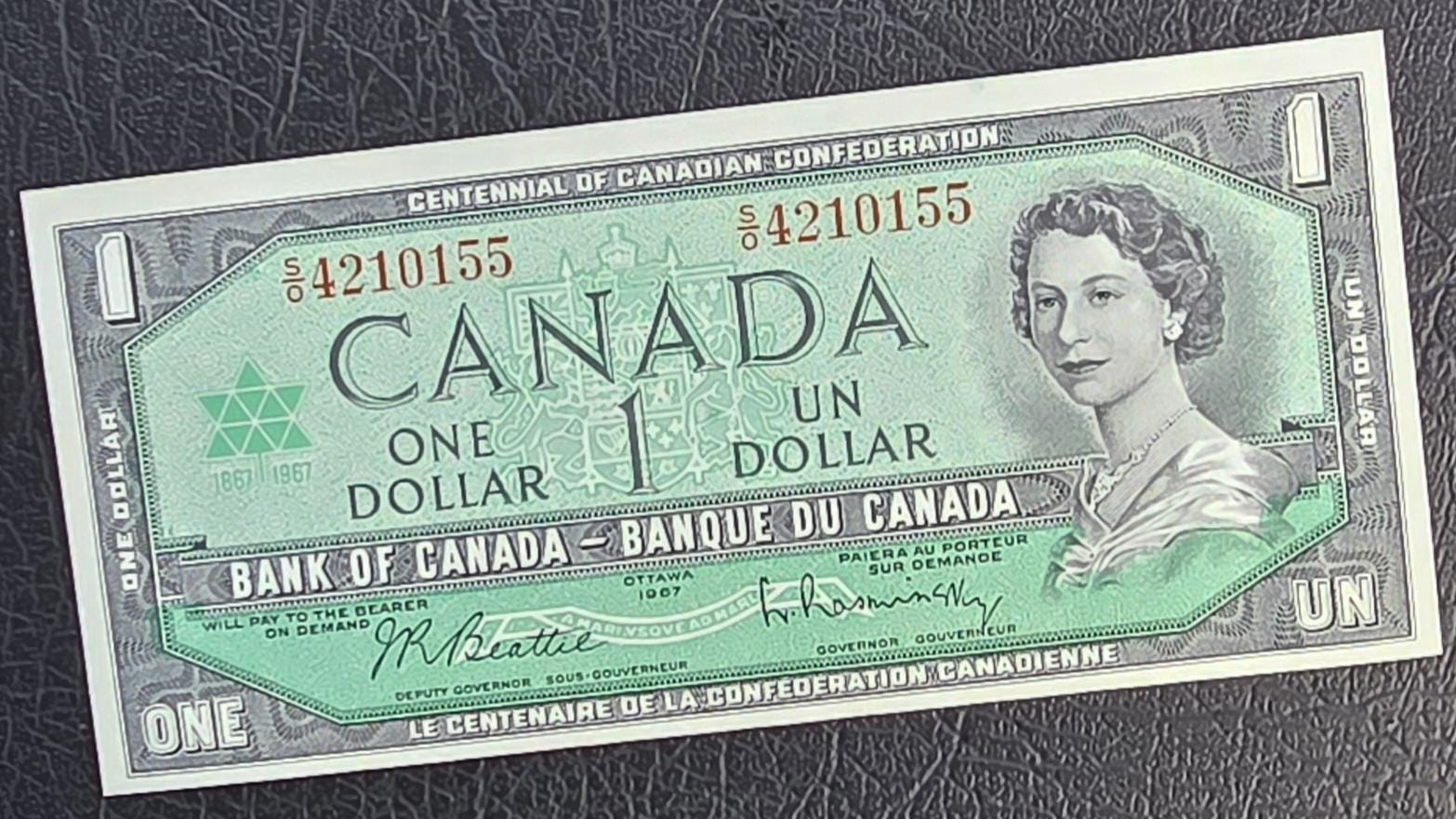 One Dollar 1967 Canada Gem Uncirculated UNC
