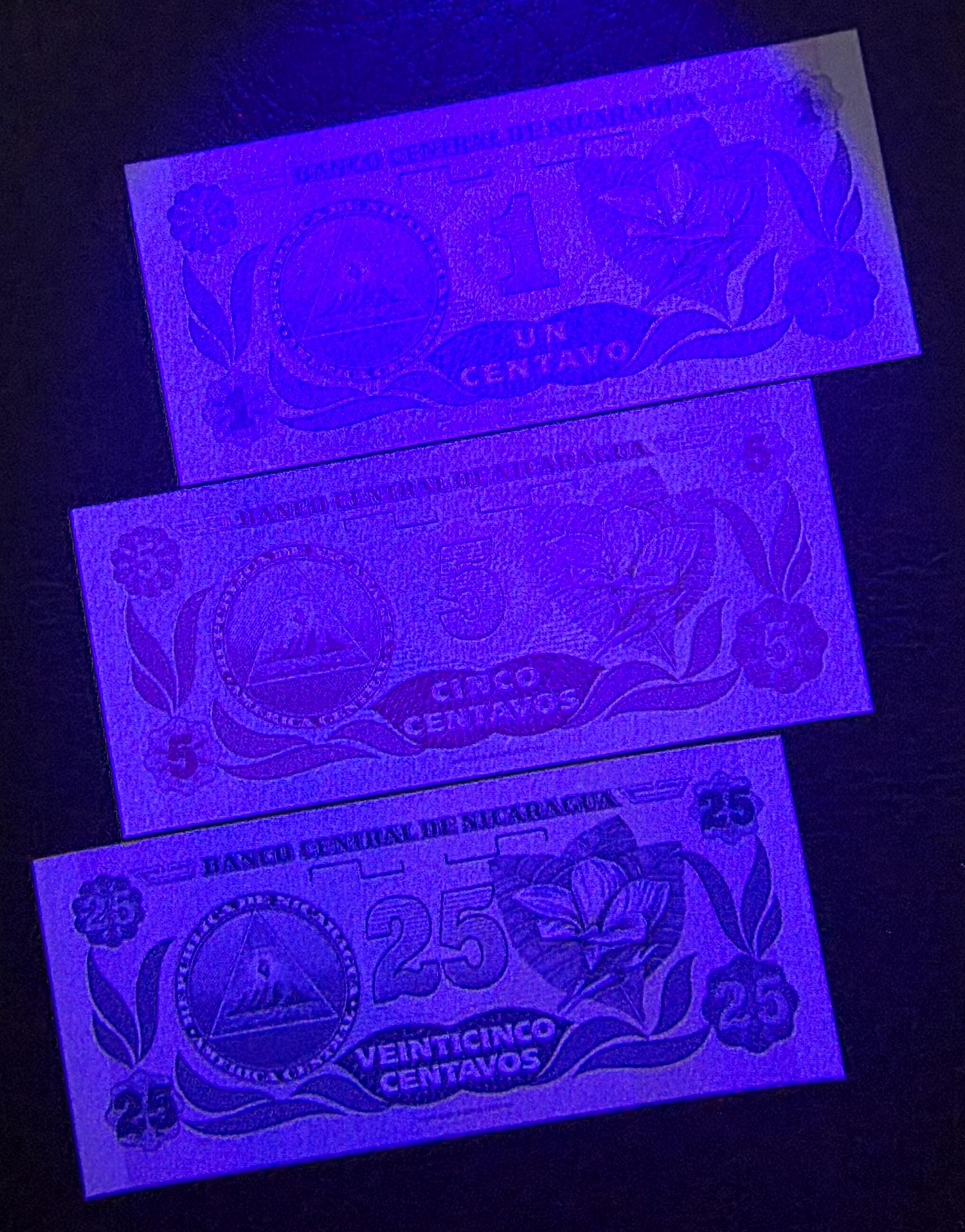 Set of 1, 2, 25 Centavo(s) 1991 Nicaragua Uncirculated UNC (3 notes) Small size