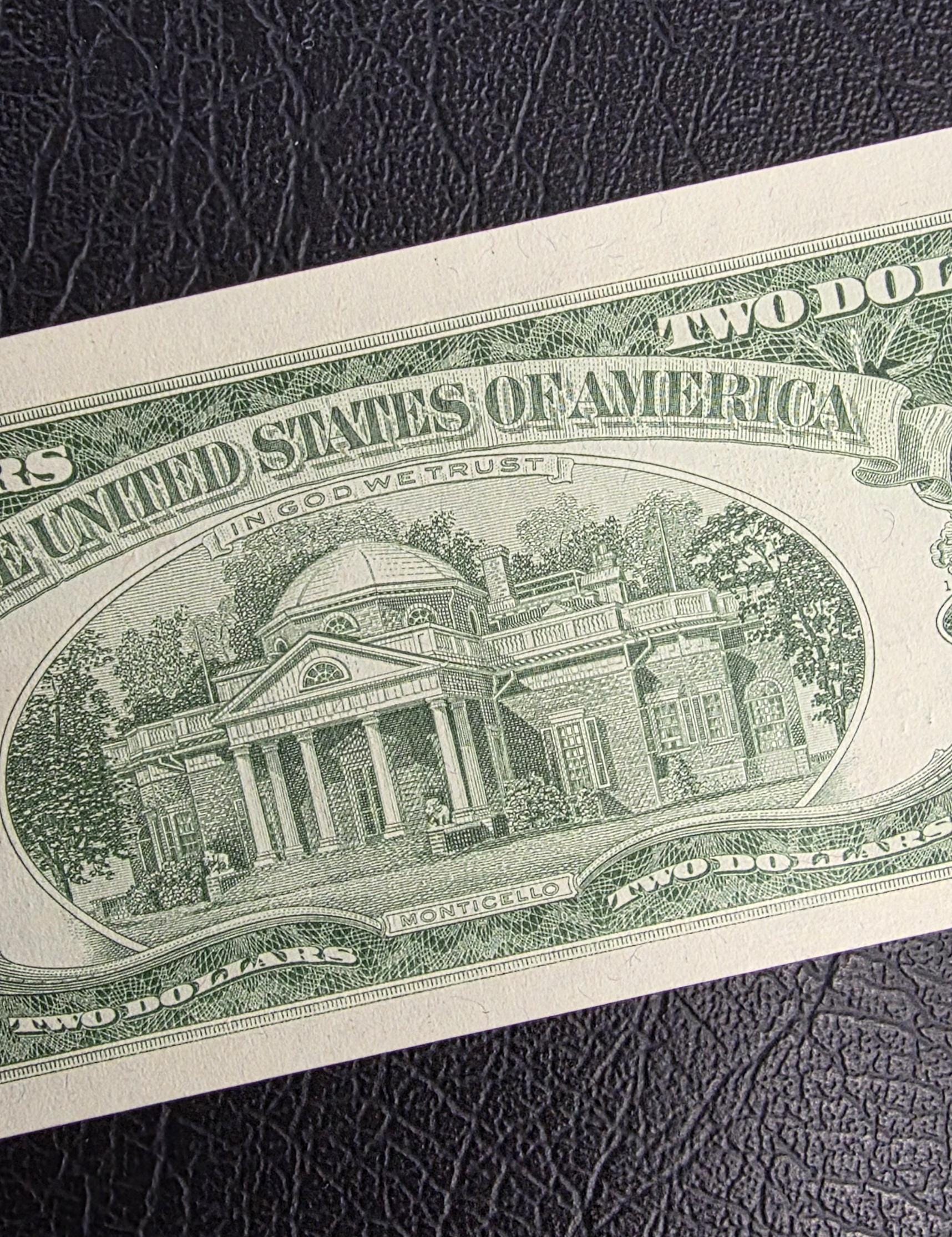 2 Two Dollars 1963 Red Seal United States of America USA Gem Uncirculated UNC (AAA block - Rare)