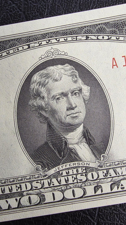 2 Two Dollars 1963 Red Seal United States of America USA Gem Uncirculated UNC (AAA block - Rare)