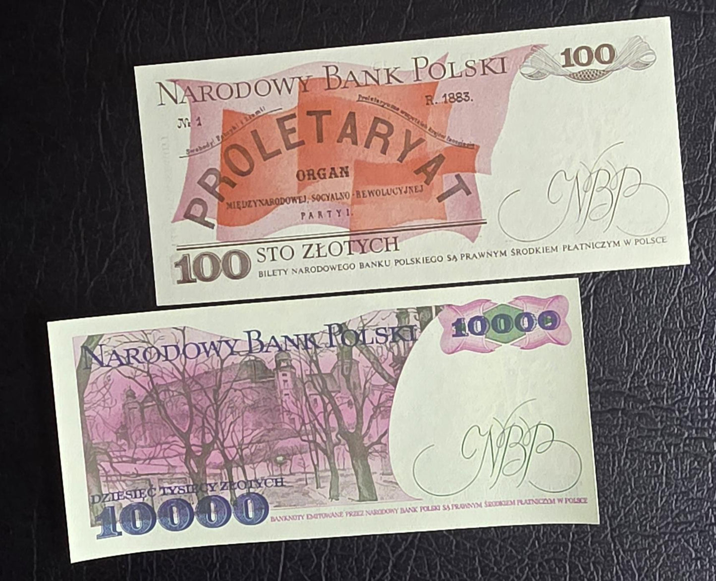 Set of 10, 20, 50, 100 and 10000 Zlotych 1976- 2016 Poland Uncirculated UNC (five notes)