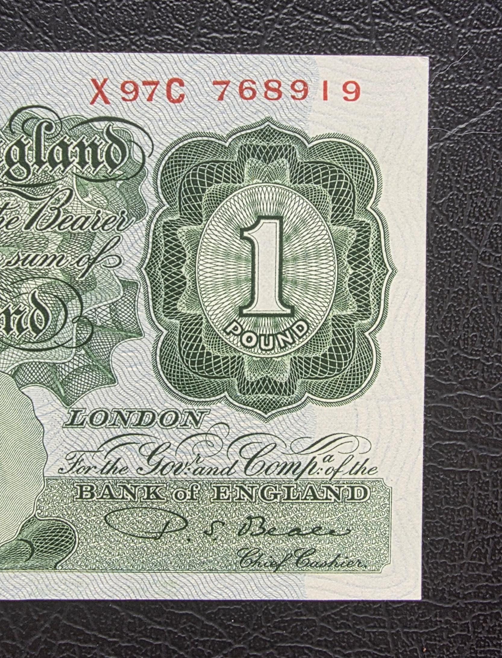 One Pound 1949- 1955 Great Britain England Beale Signature Gem Uncirculated UNC