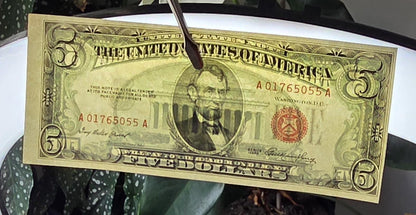 Five 5 Dollars 1953 Red Seal A Block United States USA GEM Uncirculated UNC