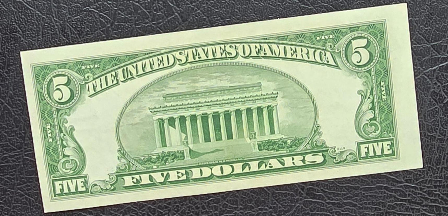 Five 5 Dollars 1953 Red Seal A Block United States USA GEM Uncirculated UNC