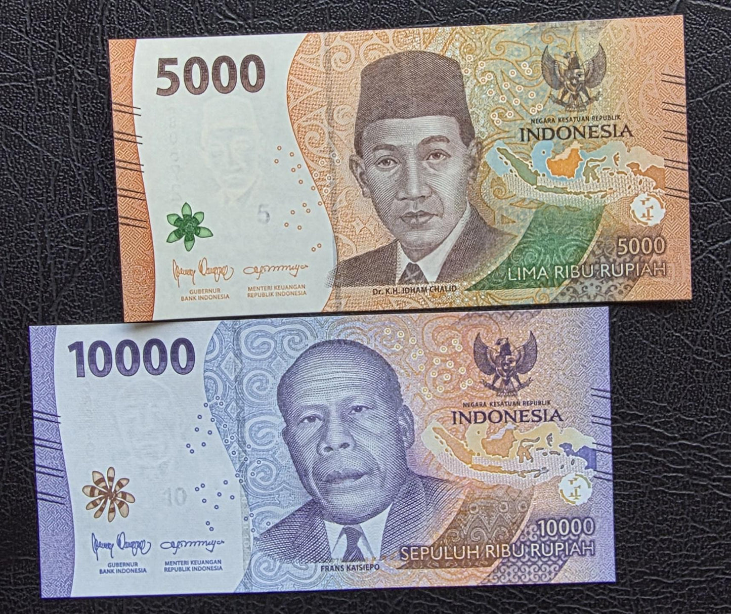 Set of 1000, 2000, 5000 and 10000 Rupiah 2022 New Design Indonesia Gem Uncirculated UNC (4 notes)