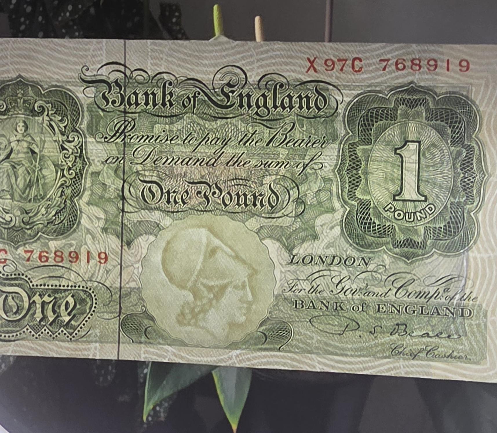 One Pound 1949- 1955 Great Britain England Beale Signature Gem Uncirculated UNC