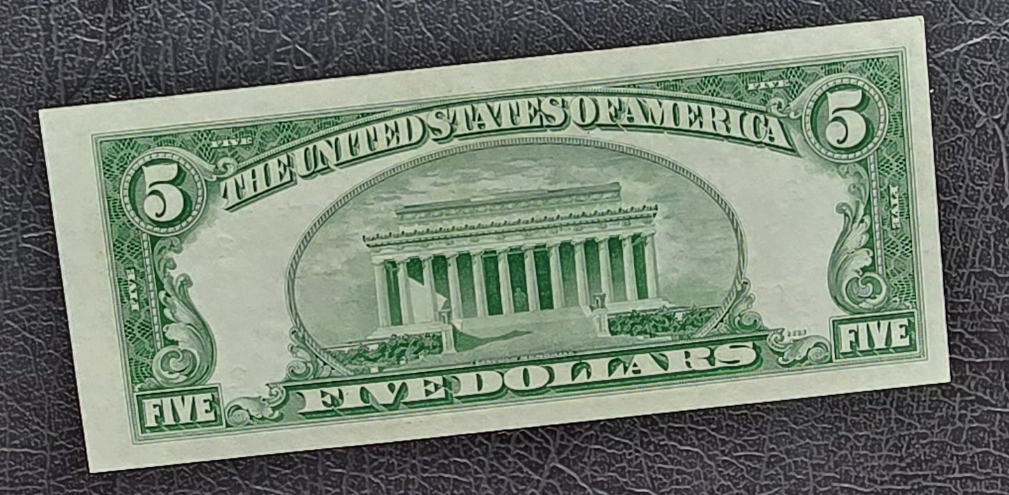 Five 5 Dollars 1950 Green Seal New York United States USA GEM Uncirculated UNC