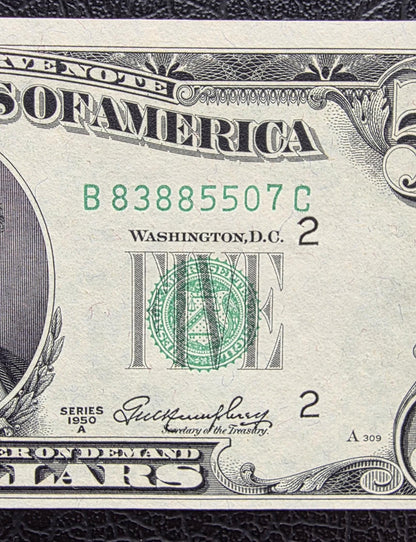 Five 5 Dollars 1950 Green Seal New York United States USA GEM Uncirculated UNC