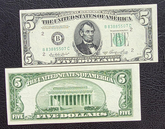 Five 5 Dollars 1950 Green Seal New York United States USA GEM Uncirculated UNC