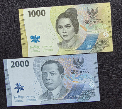 Set of 1000, 2000, 5000 and 10000 Rupiah 2022 New Design Indonesia Gem Uncirculated UNC (4 notes)