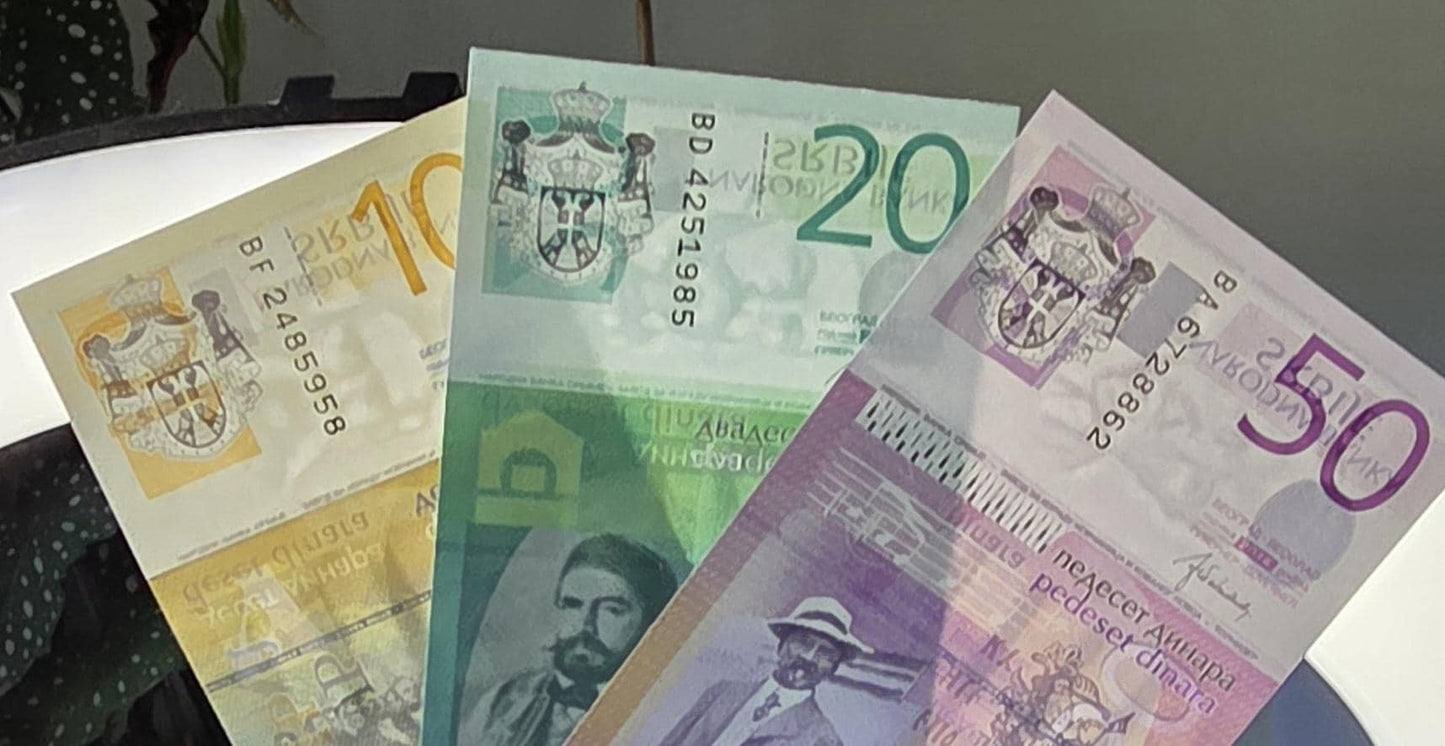 Set of 10, 20 and 50 Dinara 2013- 2014 Serbia Gem Uncirculated UNC (3 banknotes)