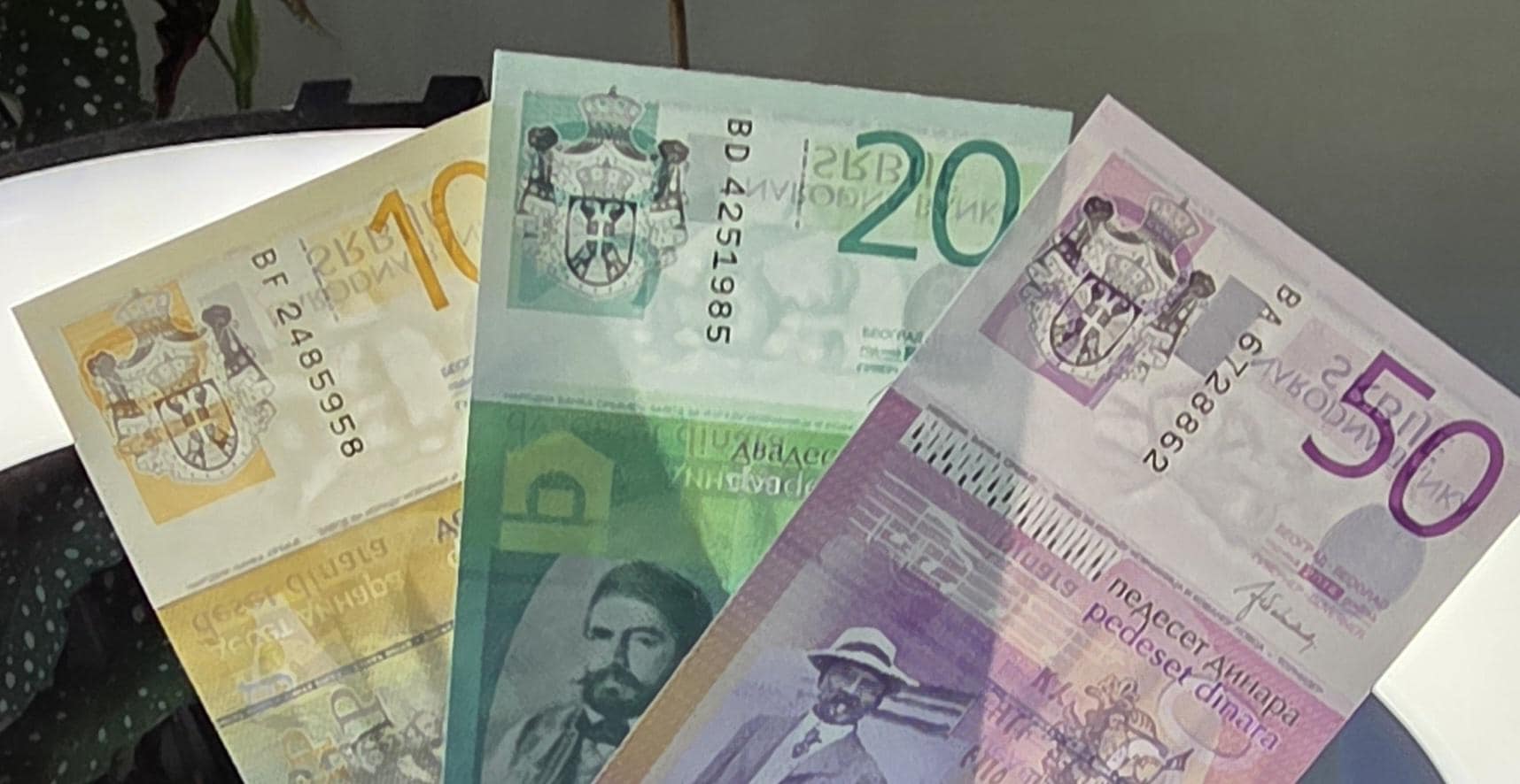 Set of 10, 20 and 50 Dinara 2013- 2014 Serbia Gem Uncirculated UNC (3 banknotes)
