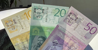 Set of 10, 20 and 50 Dinara 2013- 2014 Serbia Gem Uncirculated UNC (3 banknotes)