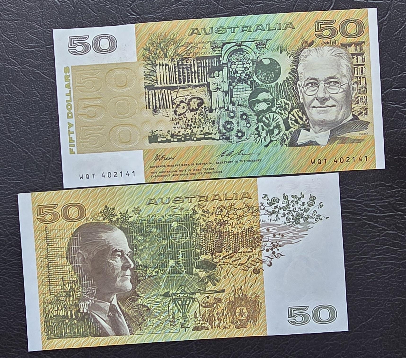50 Fifty Dollars 1990s Australia Fraser & Evans Gem Uncirculated UNC