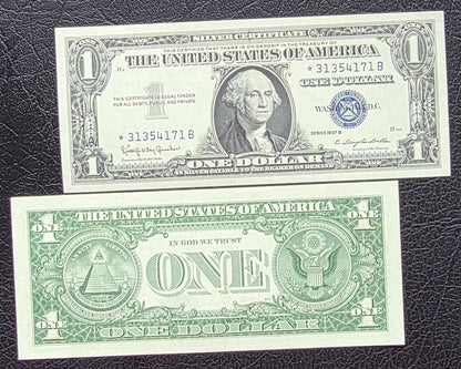 One Dollar 1957 Blue Seal STAR replacement note United States of America USA Gem Uncirculated UNC
