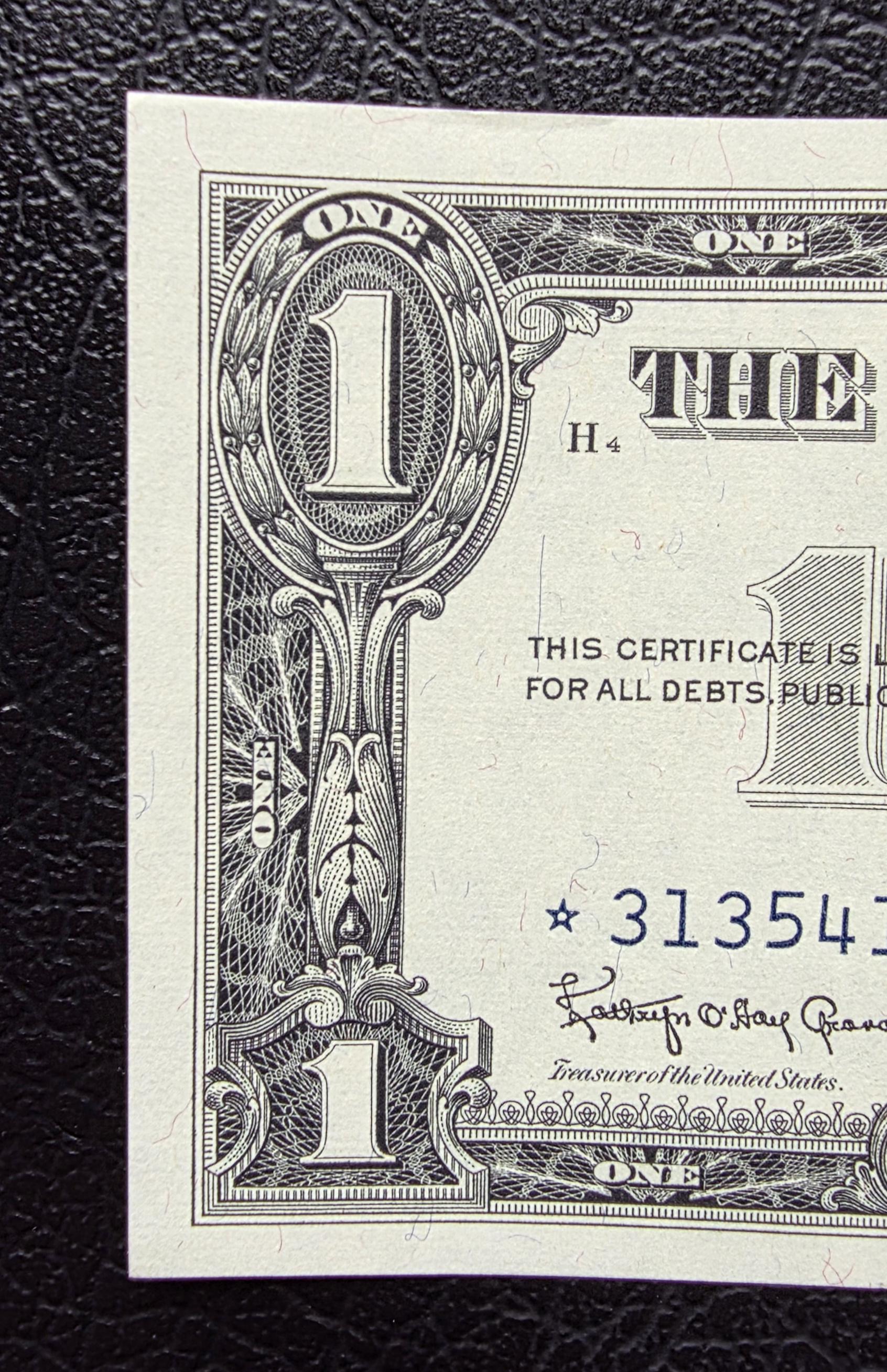 One Dollar 1957 Blue Seal STAR replacement note United States of America USA Gem Uncirculated UNC