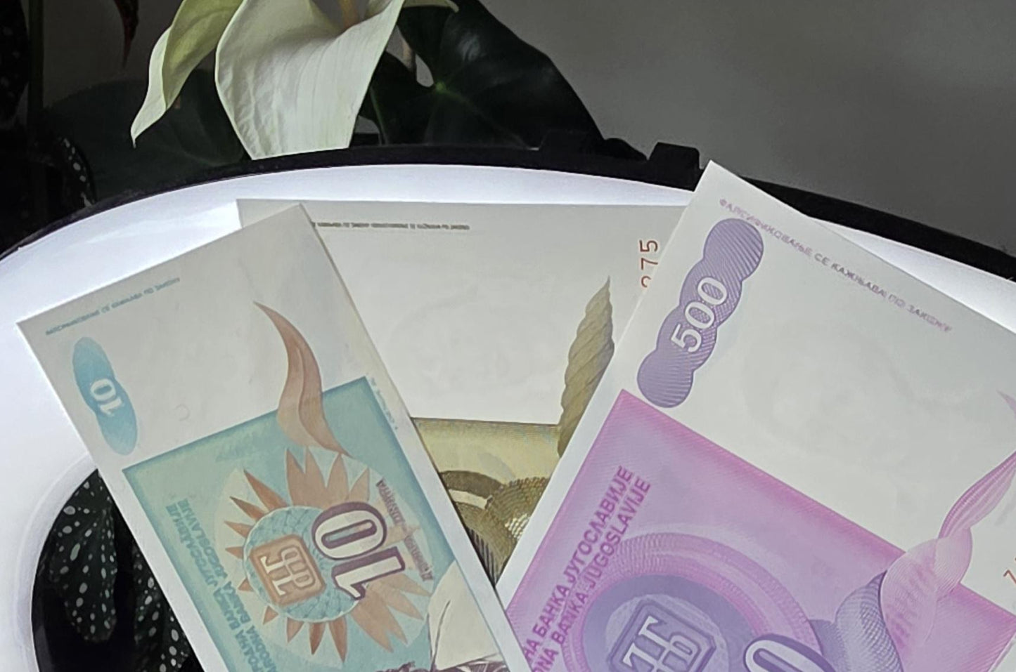Set of 10, 100 and 500 Dinara 1991- 1994 Yugoslavia Hyper-inflation notes Gem Uncirculated UNC (3 banknotes)