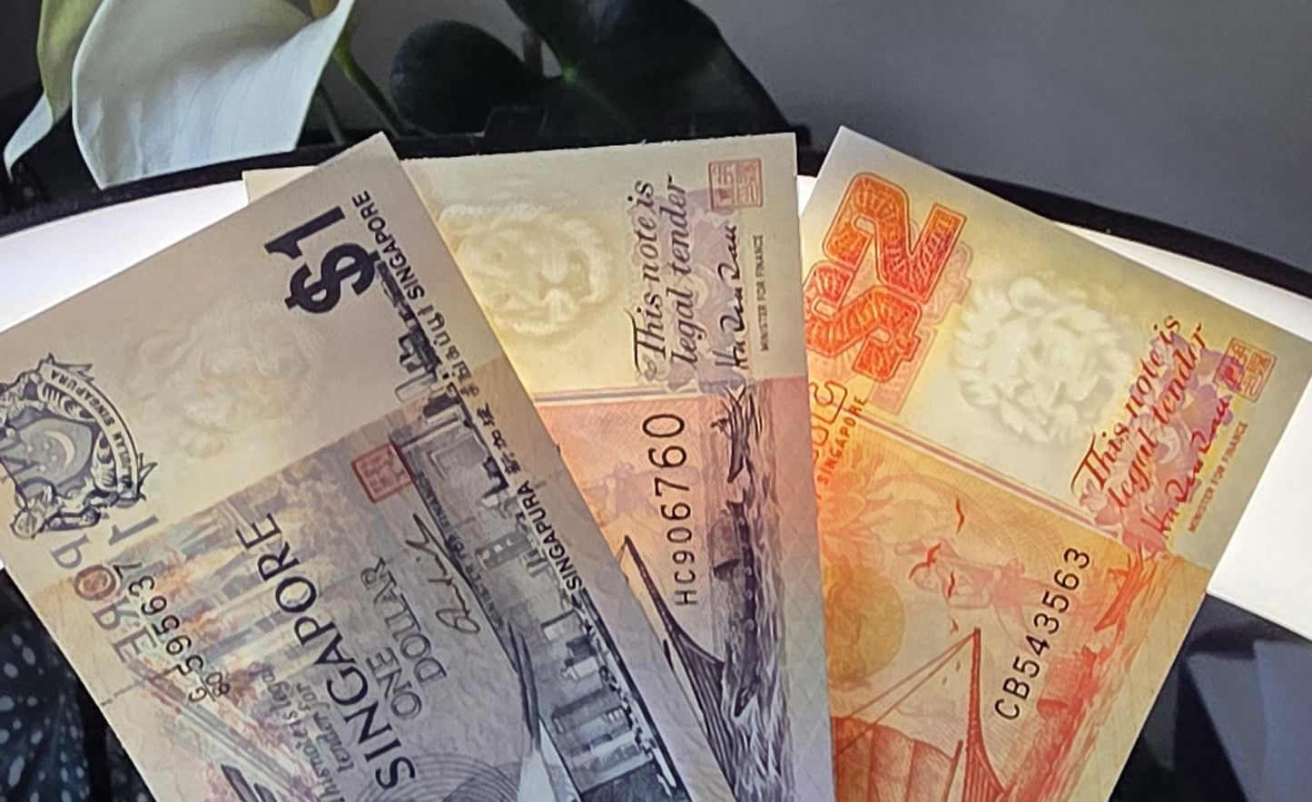 Set of 1 and 2 (x2) Dollars 1976- 1998 Singapore notes Gem Uncirculated UNC (3 banknotes)