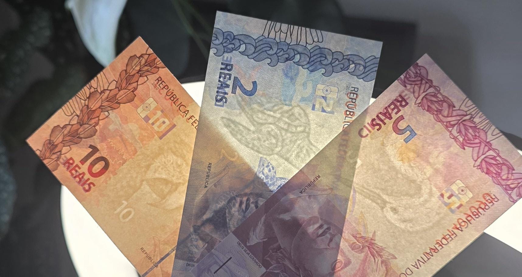 Set of 2, 5 and 10 Real (REAIS) 2010 Brazil notes Gem Uncirculated UNC (3 banknotes)