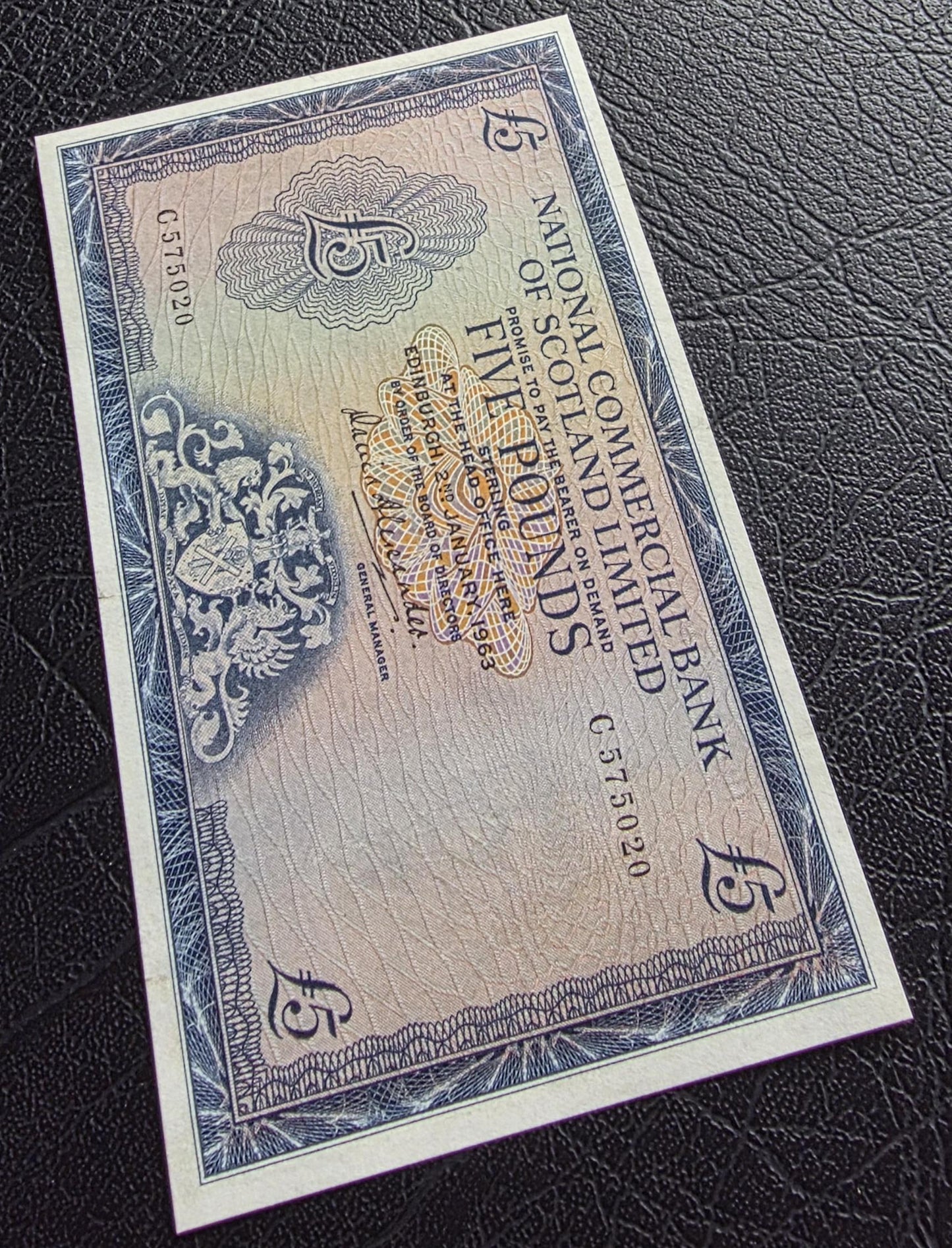 Set of 1 and 5 Pounds 1963- 1968 Scotkand About Uncirculated AUNC- Rare
