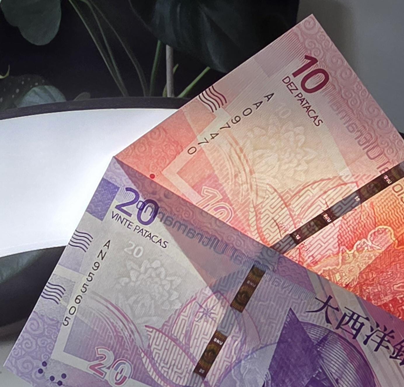 Set of 10 and 20 Patacas 2020 Macau notes Uncirculated UNC (two notes)
