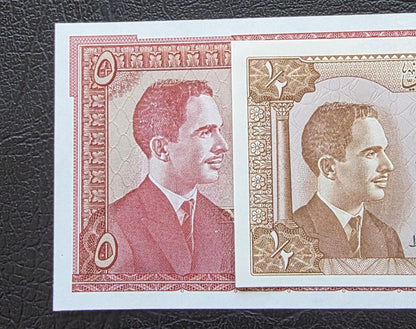 Set of 1/2 and 5 Dinar 1959 Jordan Uncirculated UNC