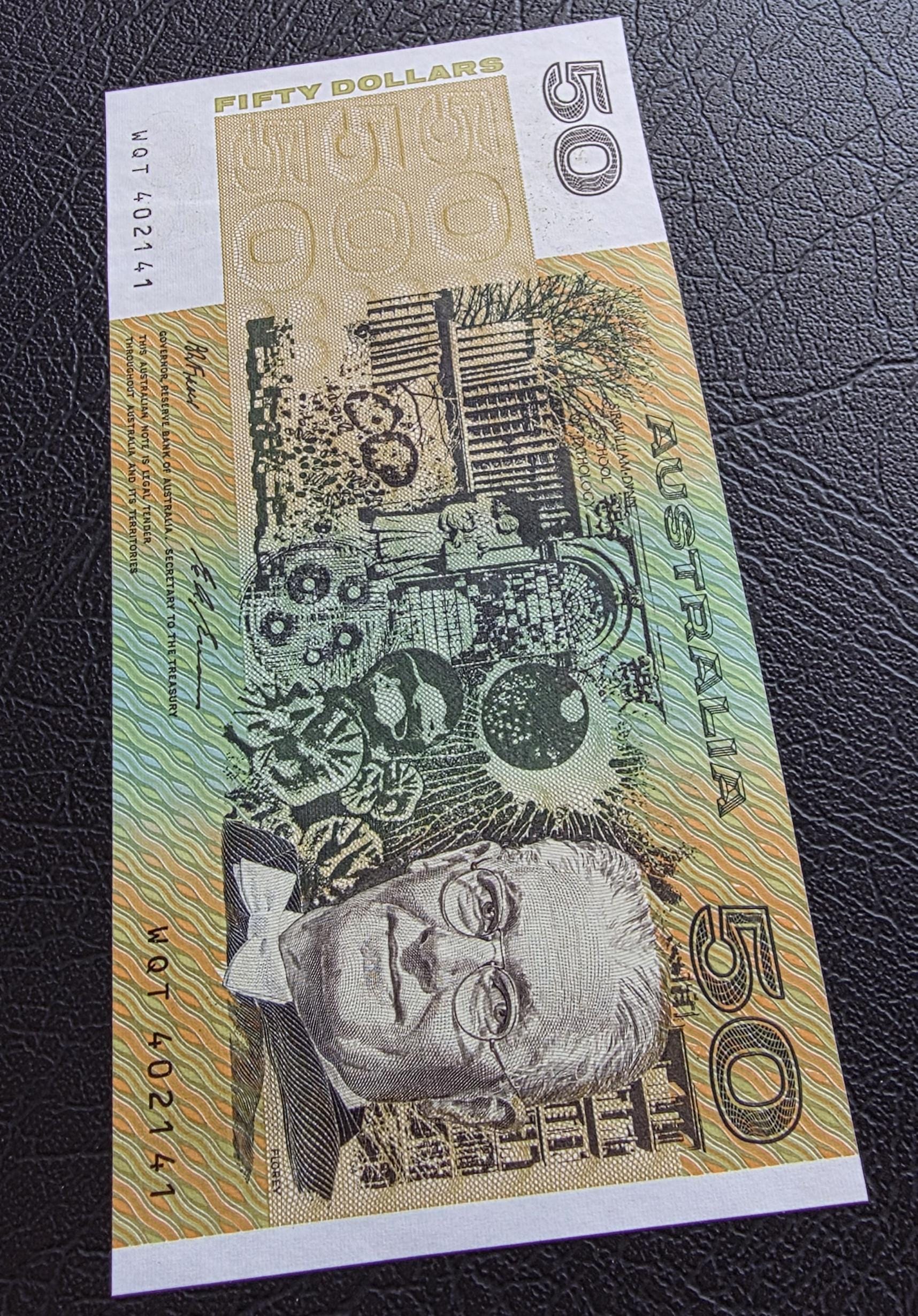 50 Fifty Dollars 1990s Australia Fraser & Evans Gem Uncirculated UNC