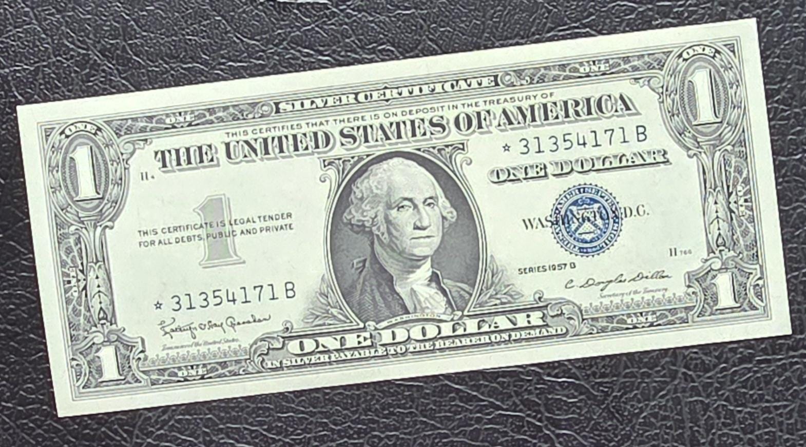 One Dollar 1957 Blue Seal STAR replacement note United States of America USA Gem Uncirculated UNC