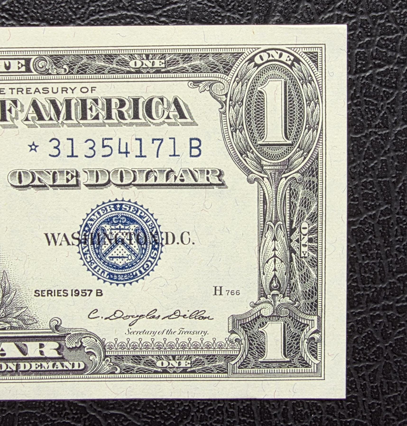 One Dollar 1957 Blue Seal STAR replacement note United States of America USA Gem Uncirculated UNC