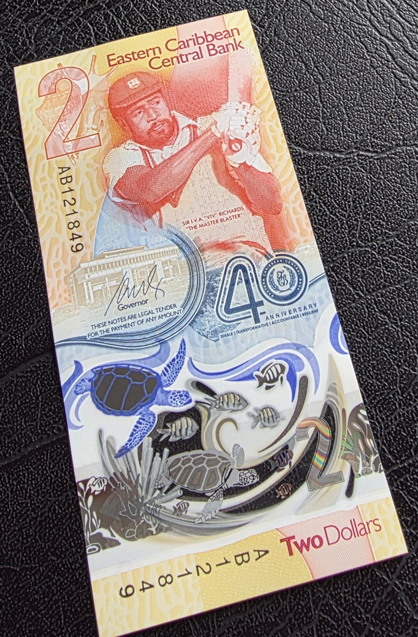 Two Dollars East Caribbean 2023- 2024 Commemorative Polymer notes Gem Uncirculated UNC